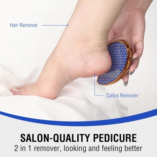 Dual-Action Glass Foot File - Callus Scraper & Body Hair Eraser for Feet, Arms, Back & Legs | Spa-Quality Exfoliation - Image 2