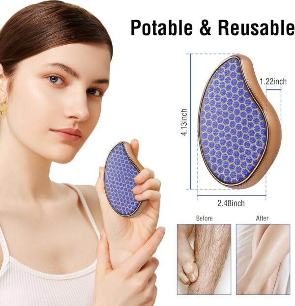 Dual-Action Glass Foot File - Callus Scraper & Body Hair Eraser for Feet, Arms, Back & Legs | Spa-Quality Exfoliation - Image 6