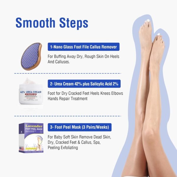 Dual-Action Glass Foot File - Callus Scraper & Body Hair Eraser for Feet, Arms, Back & Legs | Spa-Quality Exfoliation - Image 7