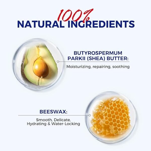 Medicated Lip Balm - 100% Natural with Petrolatum, Shea Butter & Beeswax | Overnight Repair for Severely Dry, Cracked Lips | Organic Hydration - Image 3
