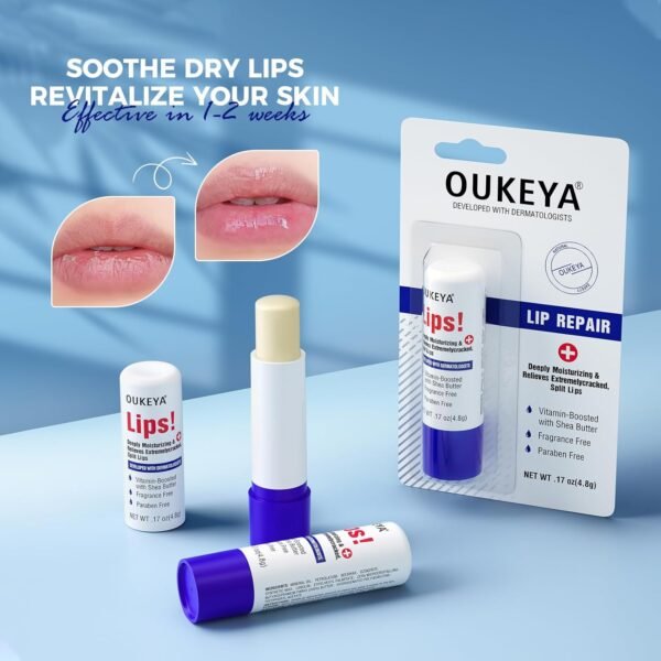 Medicated Lip Balm - 100% Natural with Petrolatum, Shea Butter & Beeswax | Overnight Repair for Severely Dry, Cracked Lips | Organic Hydration - Image 6
