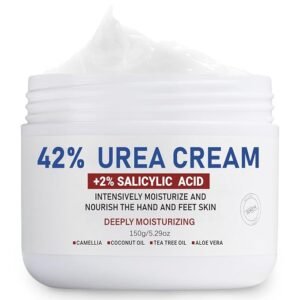 Extra Strength 42% Urea & 2% Salicylic Acid Cream - Intensive Moisturizer for Dry Feet, Heels, Knees & Elbows | Removes Dead Skin, Softens Toenails