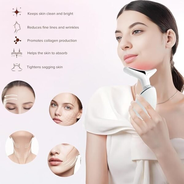 Rejuvenating Face & Neck Massager – 7-Color LED Therapy for At-Home Skincare & Lymphatic Drainage - Image 2